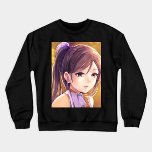 Beautiful brown hair anime school girl Crewneck Sweatshirt